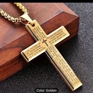 Golden Cross Pendant Necklace